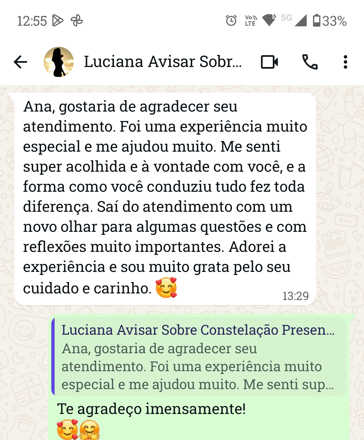 Depoimento sobre atendimento Ana